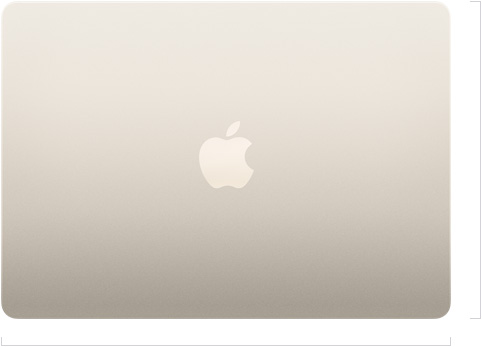 Parte externa do MacBook Air de 13 polegadas fechado com o logotipo da Apple centralizado