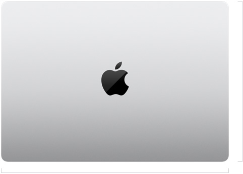 Parte externa do MacBook Air de 14 polegadas fechado com o logotipo da Apple centralizado.